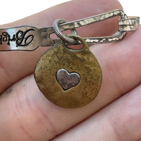 Brighton ‘Just Breathe’ Two Tone Charm Bangle Bracelet - Picture 4 of 5